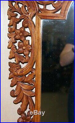 Liberty's London Ornately Hand Carved Wall Mirror With Birds & Flowers All Over