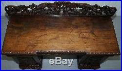 Lovely Anglo Burmese 19th Century Hand Carved Sideboard With Drawers & Cupboards