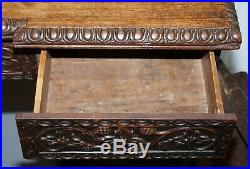 Lovely Anglo Burmese 19th Century Hand Carved Sideboard With Drawers & Cupboards