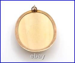 Lovely Antique VICTORIAN 14K Yellow Gold Hand Carved Rose Flower Pendant 7.7g