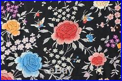 Lovely c1900 Hand Embroidered Victorian Chinese Piano ShawlFlorals&Butterflies