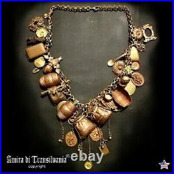Luxury jewelry necklace vintage style pendant woman antique accessories cooper