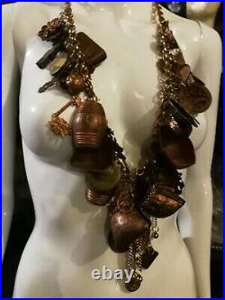 Luxury jewelry necklace vintage style pendant woman antique accessories cooper