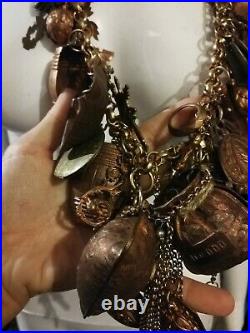 Luxury jewelry necklace vintage style pendant woman antique accessories cooper