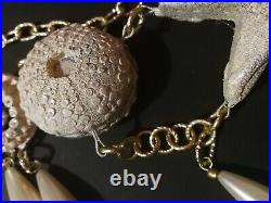 Luxury jewelry necklace vintage style pendant woman antique starfish shell pearl