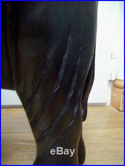MAGNIFICENT17.3kgs ANTIQUE VICTORIAN EBONY HAND CARVED WOODEN ELEPHANT
