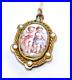 MAGNIFICENT C1880 VICTORIAN Brass HAND PAINTED Pearls 2 CHERUBS Locket Necklace
