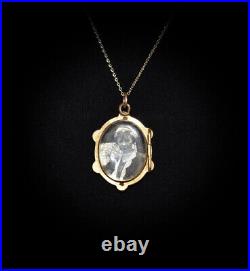 MAGNIFICENT! VERY OLD Antique HAND PAINTED 2 CHERUBS LOCKET with PEARLS
