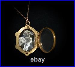 MAGNIFICENT! VERY OLD Antique HAND PAINTED 2 CHERUBS LOCKET with PEARLS