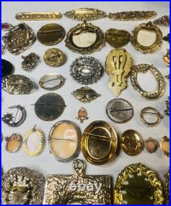 MUST SEE! Antique & Vtg Brooch Pin Pendant Lot Cameos Victorian Portraits &More
