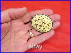 Magnificent Antique Pin Brooch Hand Carved Roses Flowers 14k Gold Victorian 19c