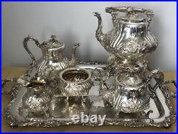 Magnificent, Antique Victorian, Sterling Silver Hand Chased Tea & Coffee Set