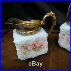 Matching pair Wavecrest creamer & sugar bowl complete hand painted was $975 rare