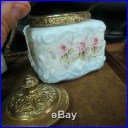 Matching pair Wavecrest creamer & sugar bowl complete hand painted was $975 rare