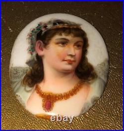 Meissen Porcelain Brooch Victorian Floral Sterling Silver Hand Painted