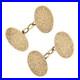 Men's Antique Victorian 9k Rosy Yellow Gold Floral Hand Engraved Oval Cuff Links