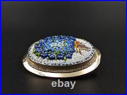 Micromosaic 9k Gold Brooch Forget-Me-Not Pin Italy Grand Tour Pin Only