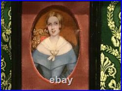 Mid 19th Century Hand Painted Portrait Miniature of A LADY