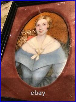 Mid 19th Century Hand Painted Portrait Miniature of A LADY