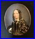 Miniature Portrait Lady Hand Painted Civil War Period Brooch Victorian Brooch