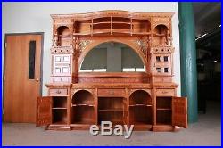 Monumental 19th Century Victorian Hand-Carved Cherry Wood Bar Back or Sideboard