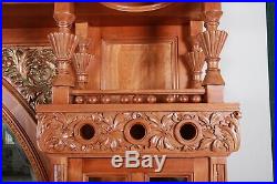 Monumental 19th Century Victorian Hand-Carved Cherry Wood Bar Back or Sideboard