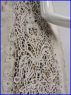 Most Romantic Victorian Hand Made Lace & Embr Silk Wedding Skirt For Dress