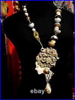 Necklace amulet pendant talisman charms woman fashion wicca vintage art jewelry