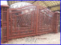 Nice Cast Iron Victorian Style 17' Hand Made Driveway Gates Gate#14