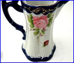 Nippon Chocolate Pot Set 13 pieces, by TE-OH China, Hand Painted Roses, Antique