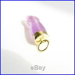 Old antique Victorian amethyst 14ct gold figa hand charm pendant
