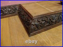 Original Antique Victorian Hand Carved Oak Breakfront Cornice Pediment Green Man