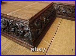 Original Antique Victorian Hand Carved Oak Breakfront Cornice Pediment Green Man