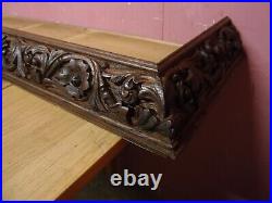 Original Antique Victorian Hand Carved Oak Breakfront Cornice Pediment Green Man