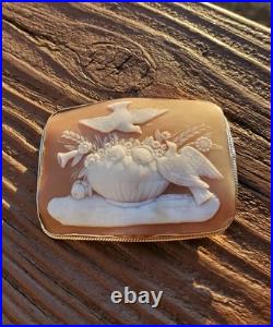 Outstanding Victorian Hand Carved Cameo Set Silver