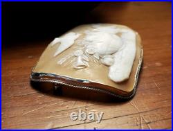 Outstanding Victorian Hand Carved Cameo Set Silver