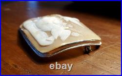 Outstanding Victorian Hand Carved Cameo Set Silver