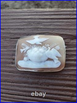 Outstanding Victorian Hand Carved Cameo Set Silver