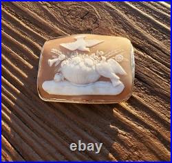 Outstanding Victorian Hand Carved Cameo Set Silver