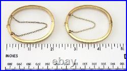 Pair Antique Victorian 14K Yellow Gold Hand Engraved Child Bangle Bracelets