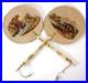 Pair Antique Victorian Hand Embroidered Face Screens, Fan Petitpoint & Beadwork