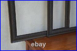 Pair of Large Antique Hand Carved Oak Frames -19th Century (Aperture 27 x 22)