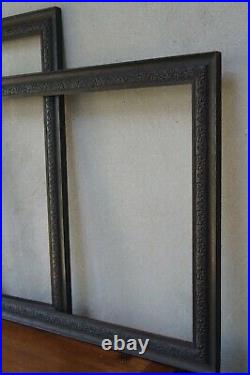 Pair of Large Antique Hand Carved Oak Frames -19th Century (Aperture 27 x 22)