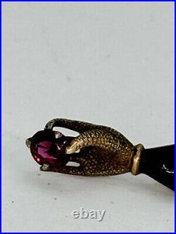 Pin Victorian gloved hand brooch holding gem store purple unique Friendship