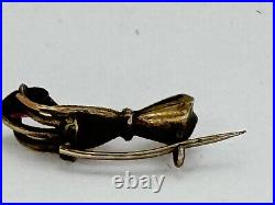 Pin Victorian gloved hand brooch holding gem store purple unique Friendship