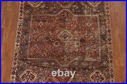 Pre-1900 Tribal Traditional Geometric Antique Rug 5'x6' Wool Hand-knotted Carpet