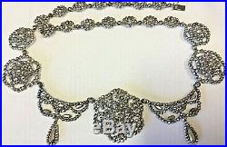 Pristine Antique Georgian Victorian Hand Riveted Cut Steel Necklace