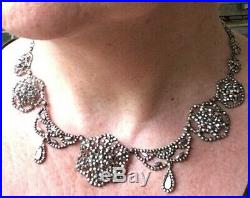 Pristine Antique Georgian Victorian Hand Riveted Cut Steel Necklace