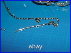 Quality Solid Sterling Silver Albert Opening Skull Skeleton Hand Watch Chain
