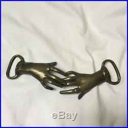 RARE 1970's Vintage Metal Victorian Clasp Holding Hands Belt Buckle